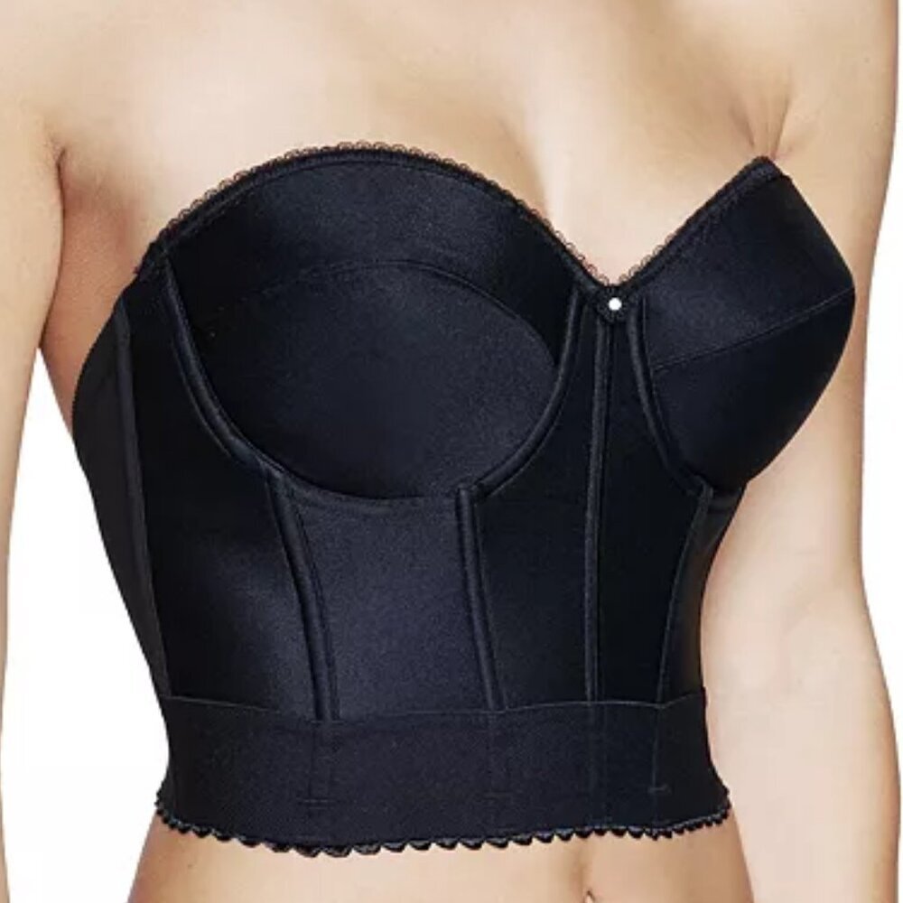 Dominique Size 36DD Black Noemi Backless Strapless Balconette Bridal Bra, NEW